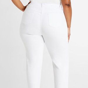 NWT Plus Crop Denim Pants Slim White Size 24